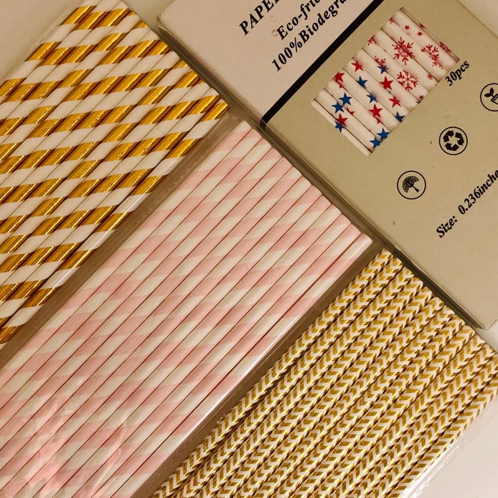 105pc Cute Paper Straws🍹